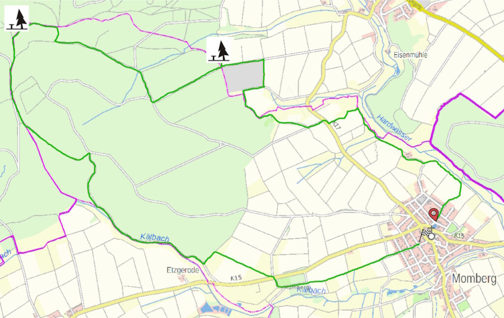 Geplante Route für den Grenzgang 800 Jahre Momberg